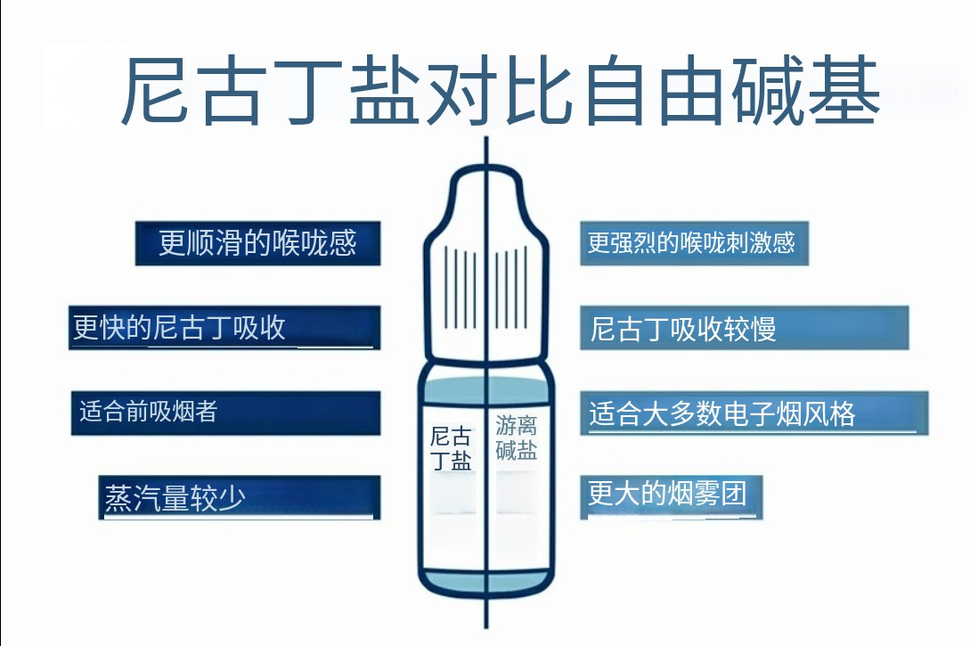 尼古丁盐对比自由碱基